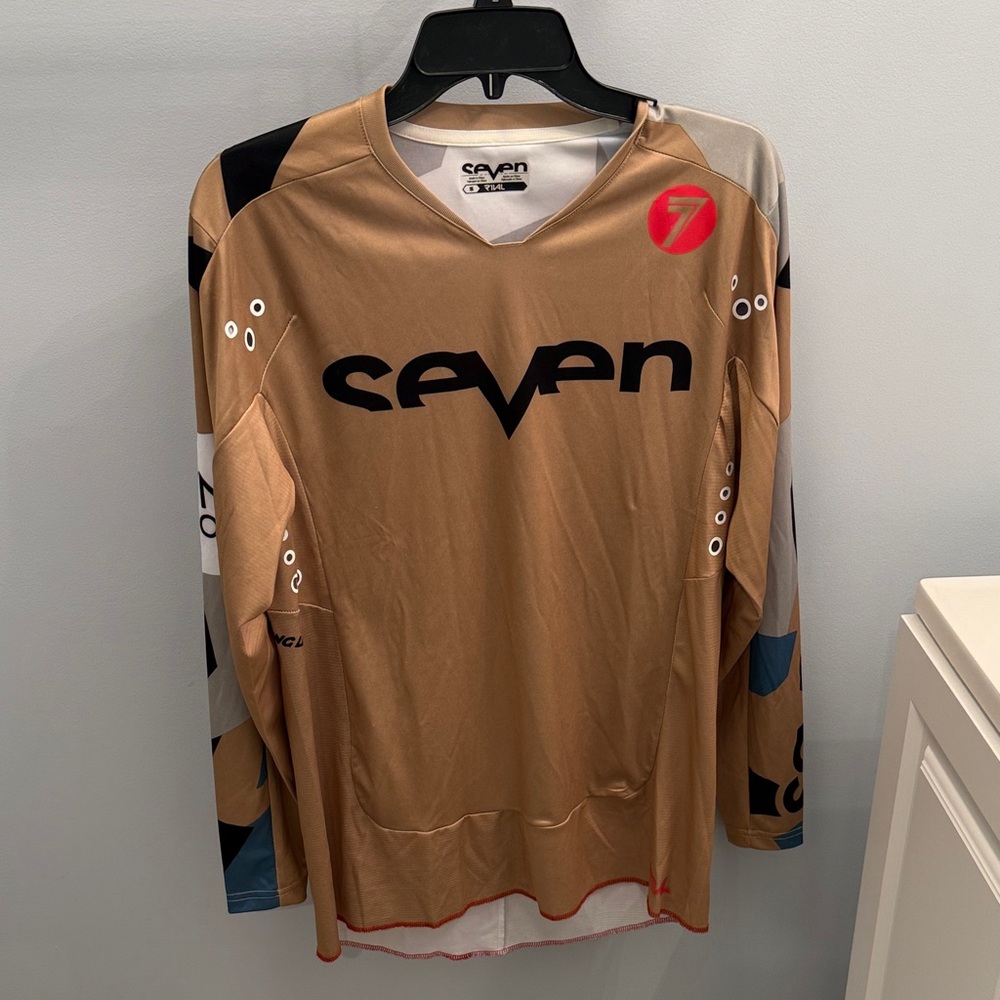 Seven7 Men's Brown and Black Long Sleeve Dirt Bike Riding Jersey
